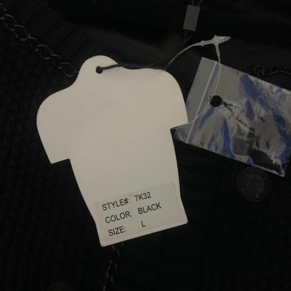 YOANA BARASCHI‎ Black Knit Chain Cardigan Sweater - NWT - Picture 13 of 16